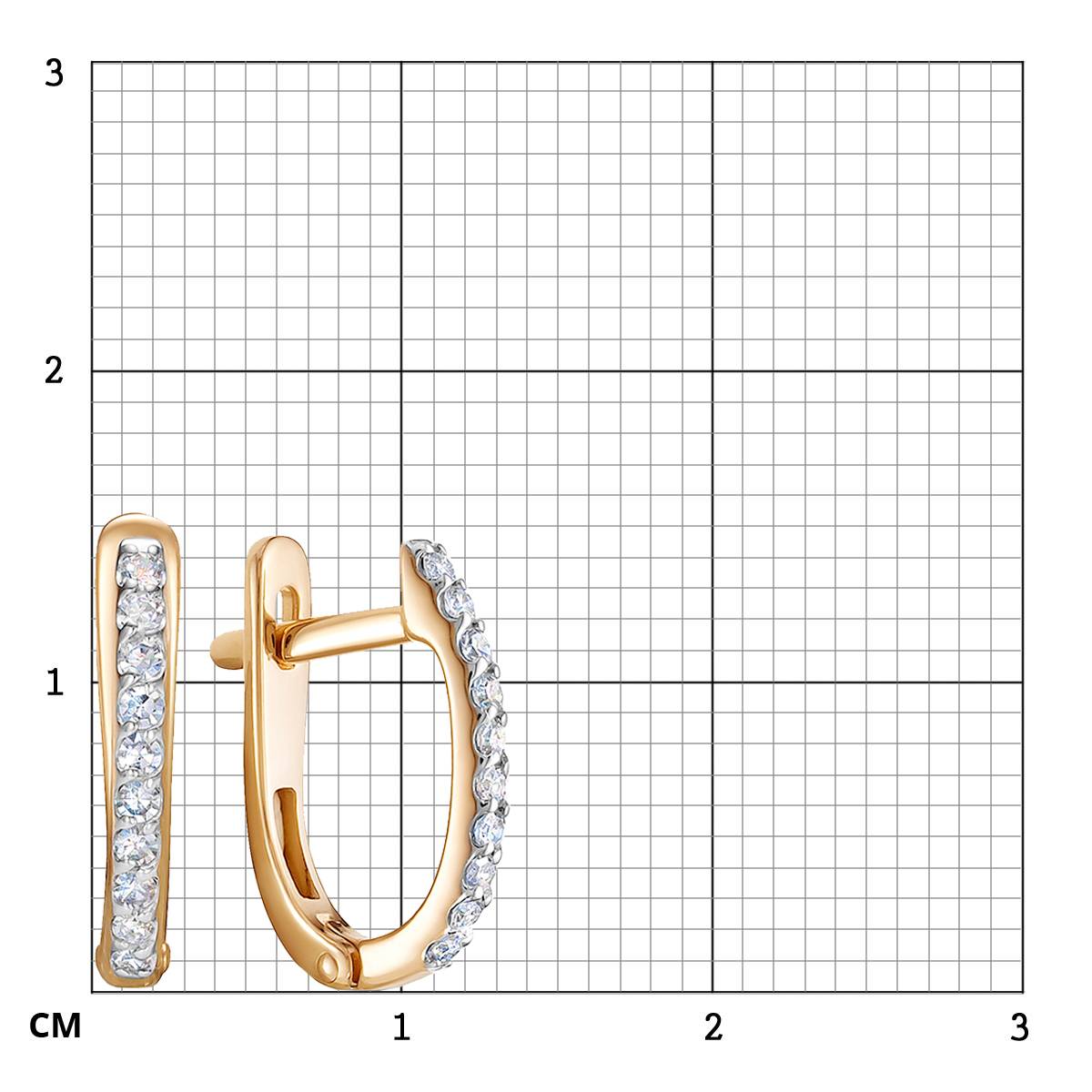 Серьги из красного золота с бриллиантами (053846)