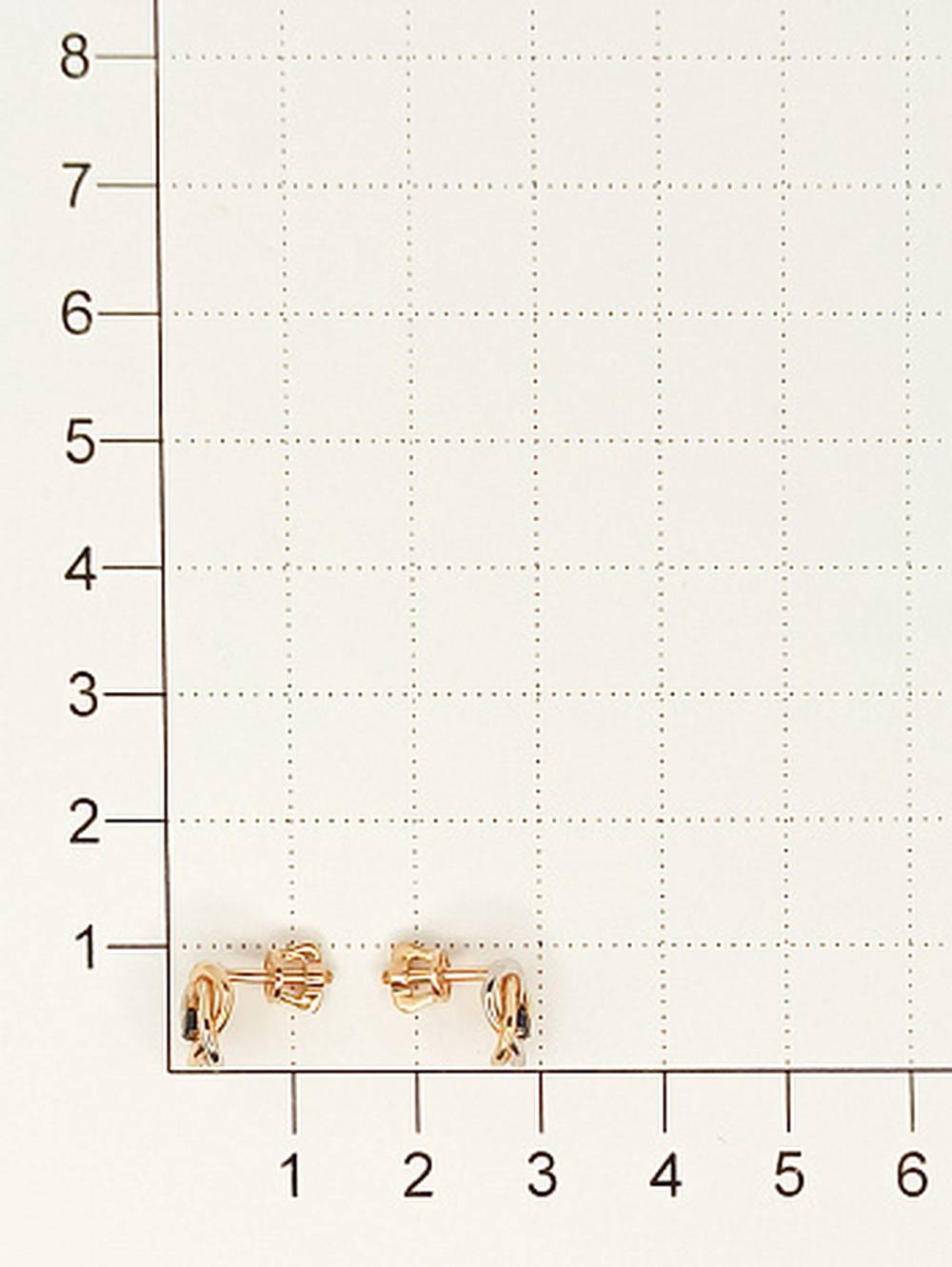 Серьги пусеты из красного золота с сапфирами (051357)