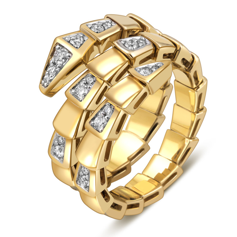 Кольцо из жёлтого золота с бриллиантами (058541)