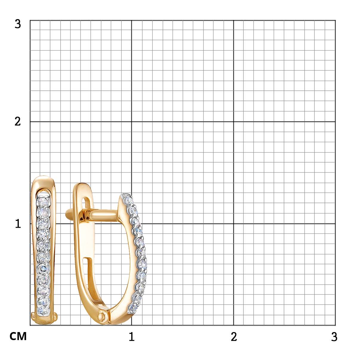 Серьги из красного золота с бриллиантами (053876)