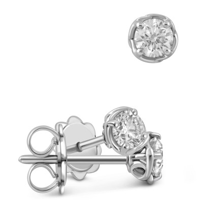 Серьги пусеты из белого золота с бриллиантами &quot;Crivelli&quot; (049102)