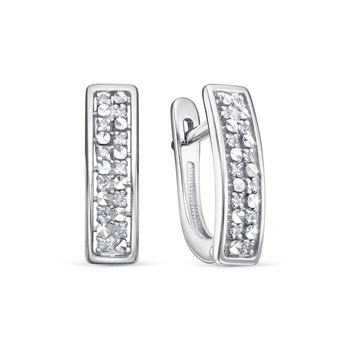 Серьги из белого золота с бриллиантами (061310)