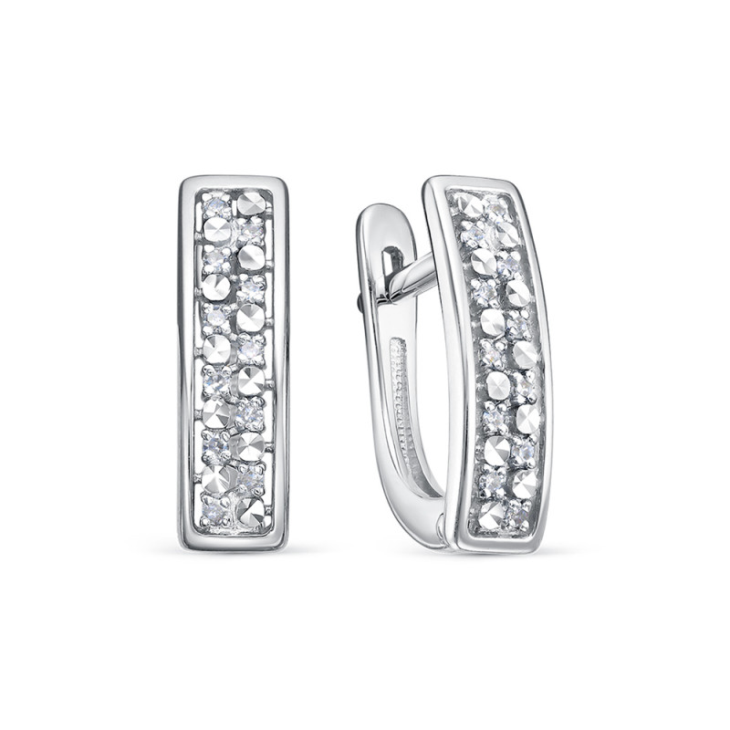 Серьги из белого золота с бриллиантами (061310)