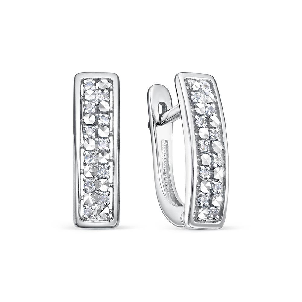 Серьги из белого золота с бриллиантами (061310)