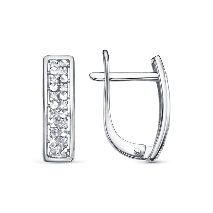 Серьги из белого золота с бриллиантами (061310)