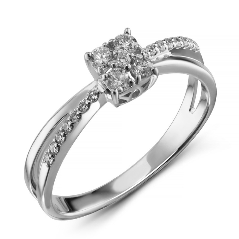 Кольцо из белого золота с бриллиантами (063783)