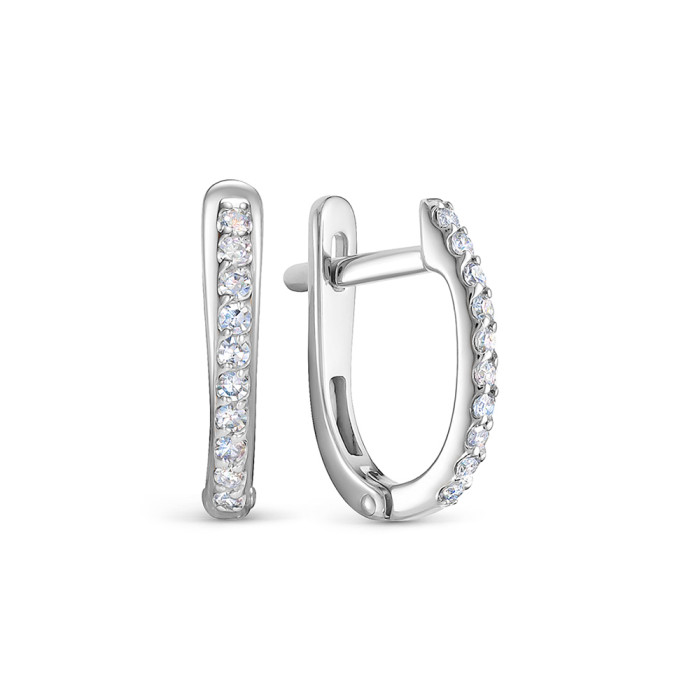 Серьги из белого золота с бриллиантами (053973)