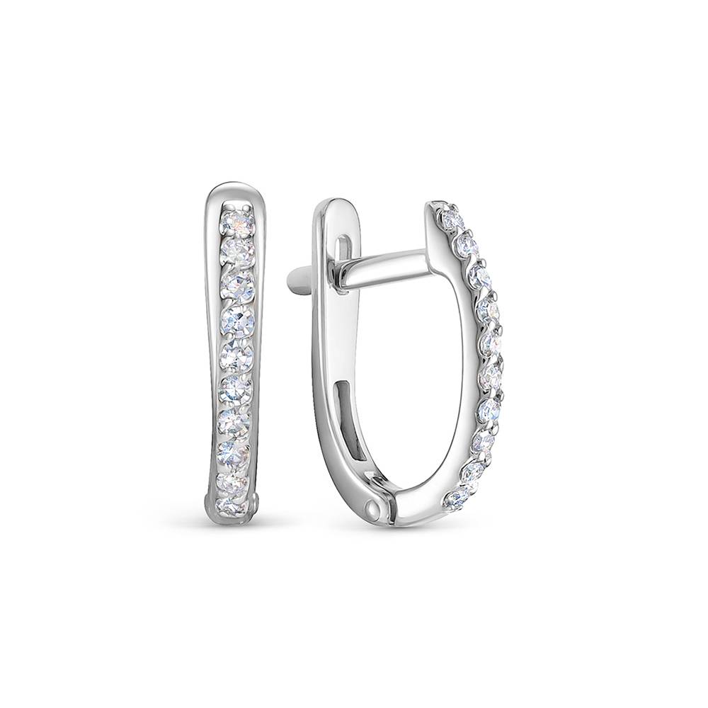 Серьги из белого золота с бриллиантами (053973)