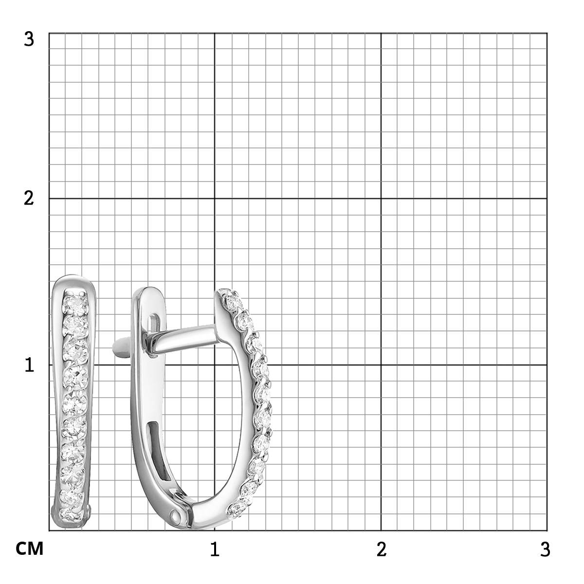 Серьги из белого золота с бриллиантами (053973)
