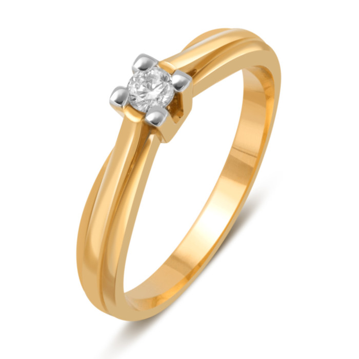 Помолвочное кольцо из жёлтого золота с бриллиантом (038988)