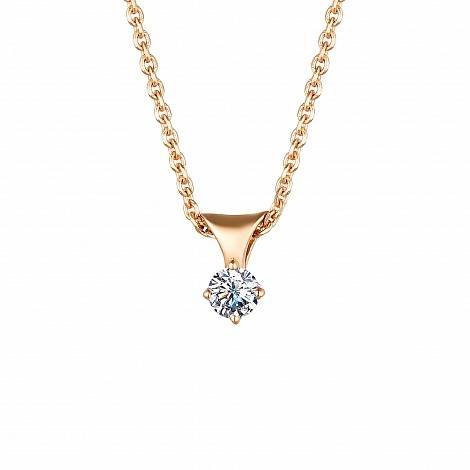 Колье из жёлтого золота с бриллиантом (041997)