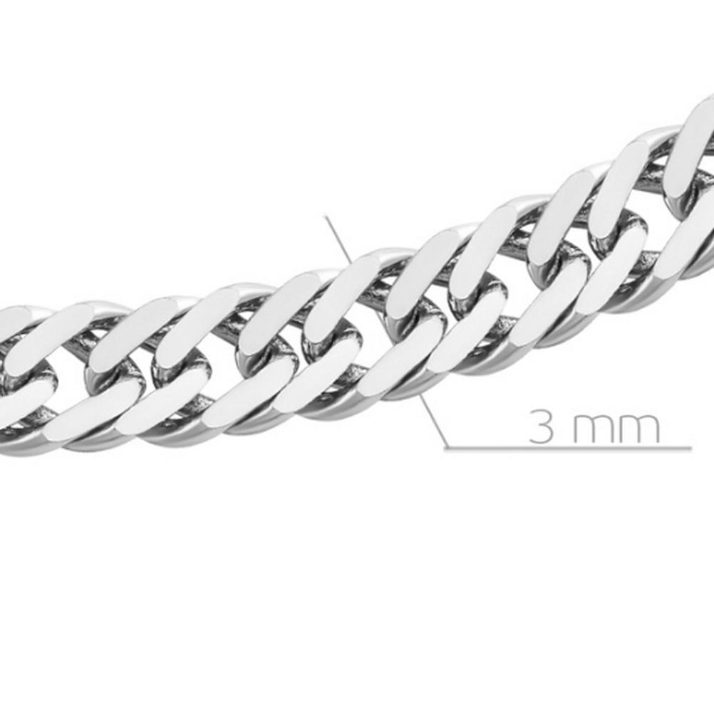 Цепь автомат из белого золота, плетение 