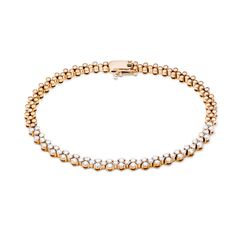 Браслет из красного золота с бриллиантами (050519)