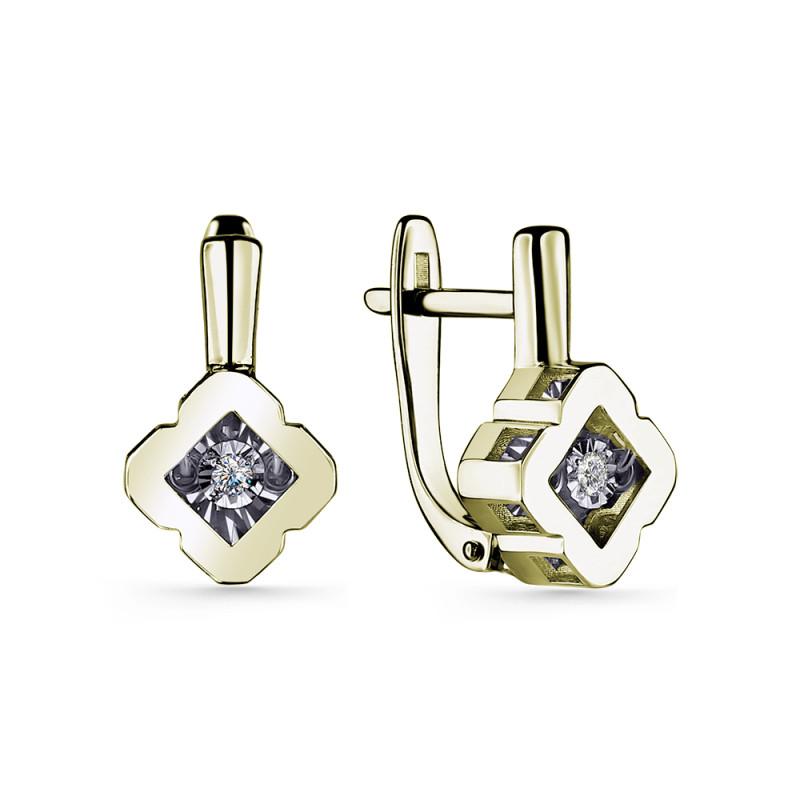Серьги из жёлтого золота с бриллиантами (058904)