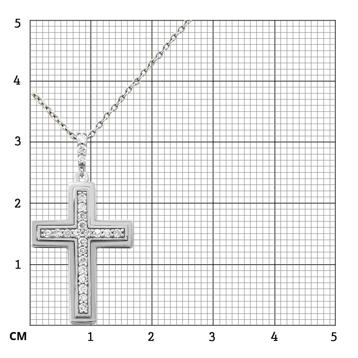 Колье Крест из белого золота с бриллиантами (027551)