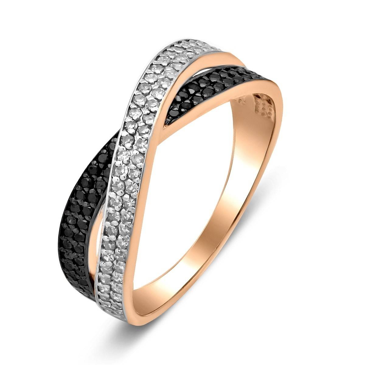 Кольцо из красного золота с бриллиантами (028350)