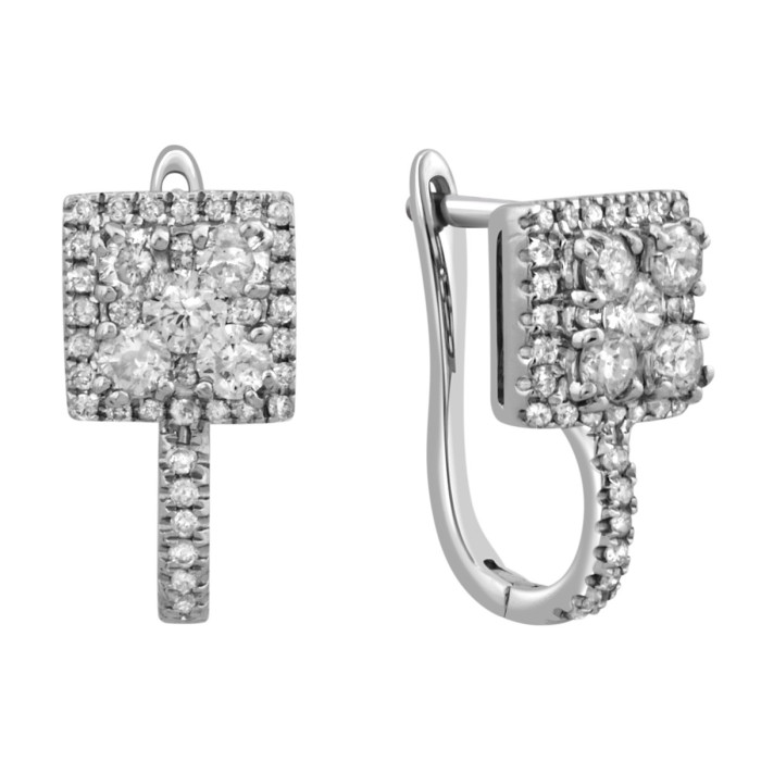 Серьги из белого золота с бриллиантами (037385)