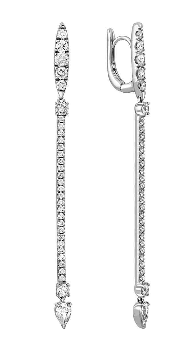 Серьги из белого золота с бриллиантами 