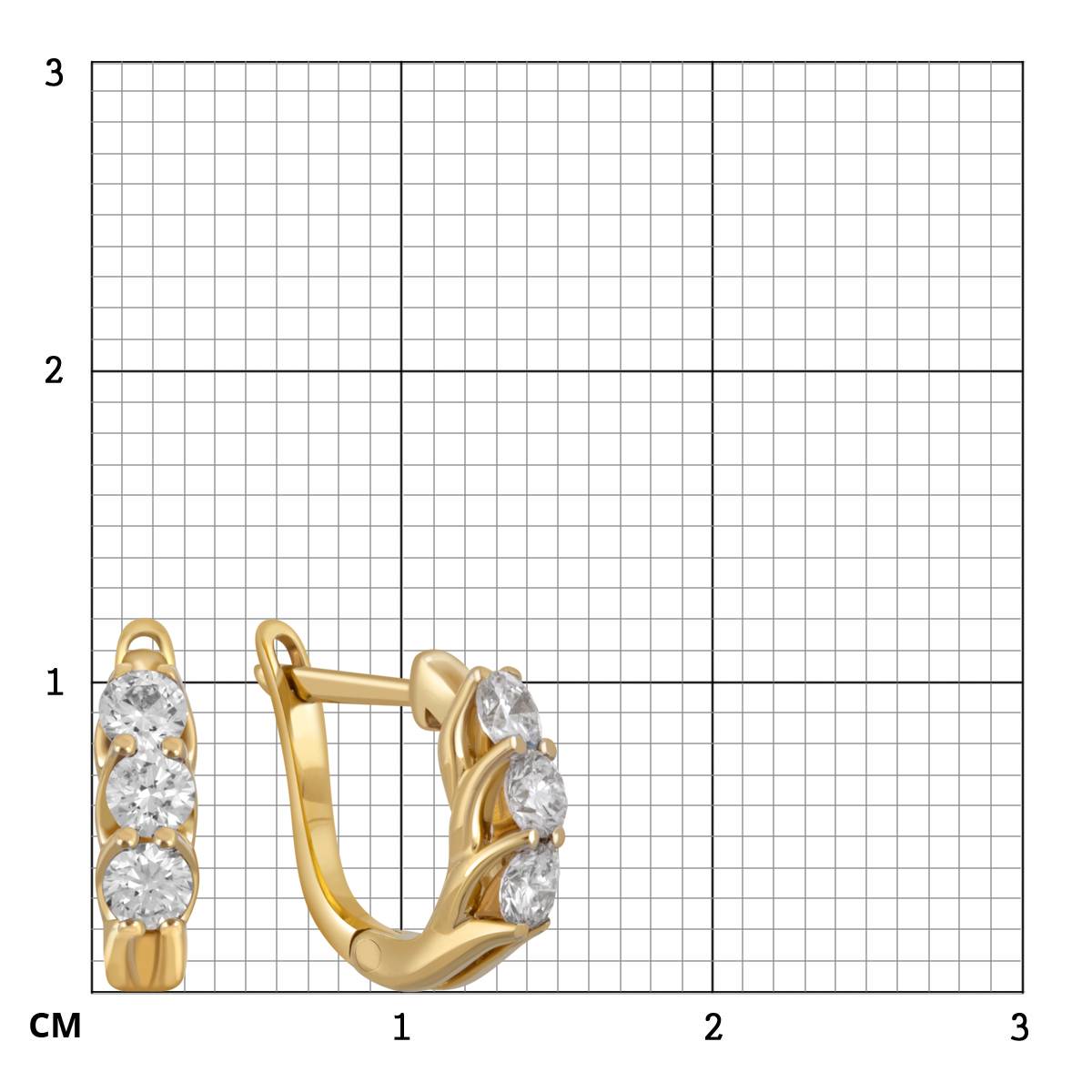 Серьги из жёлтого золота с бриллиантами (048504)