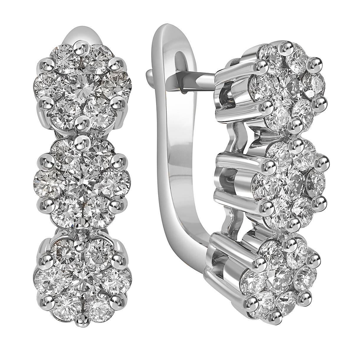 Серьги из белого золота с бриллиантами (052362)