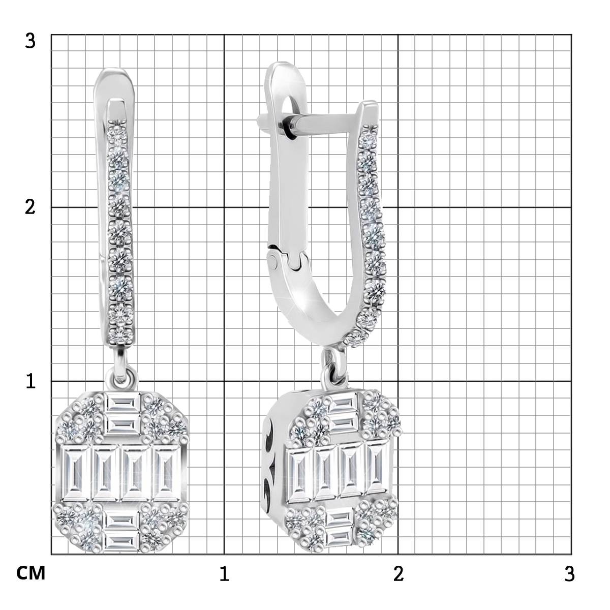 Серьги из белого золота с бриллиантами (050689)