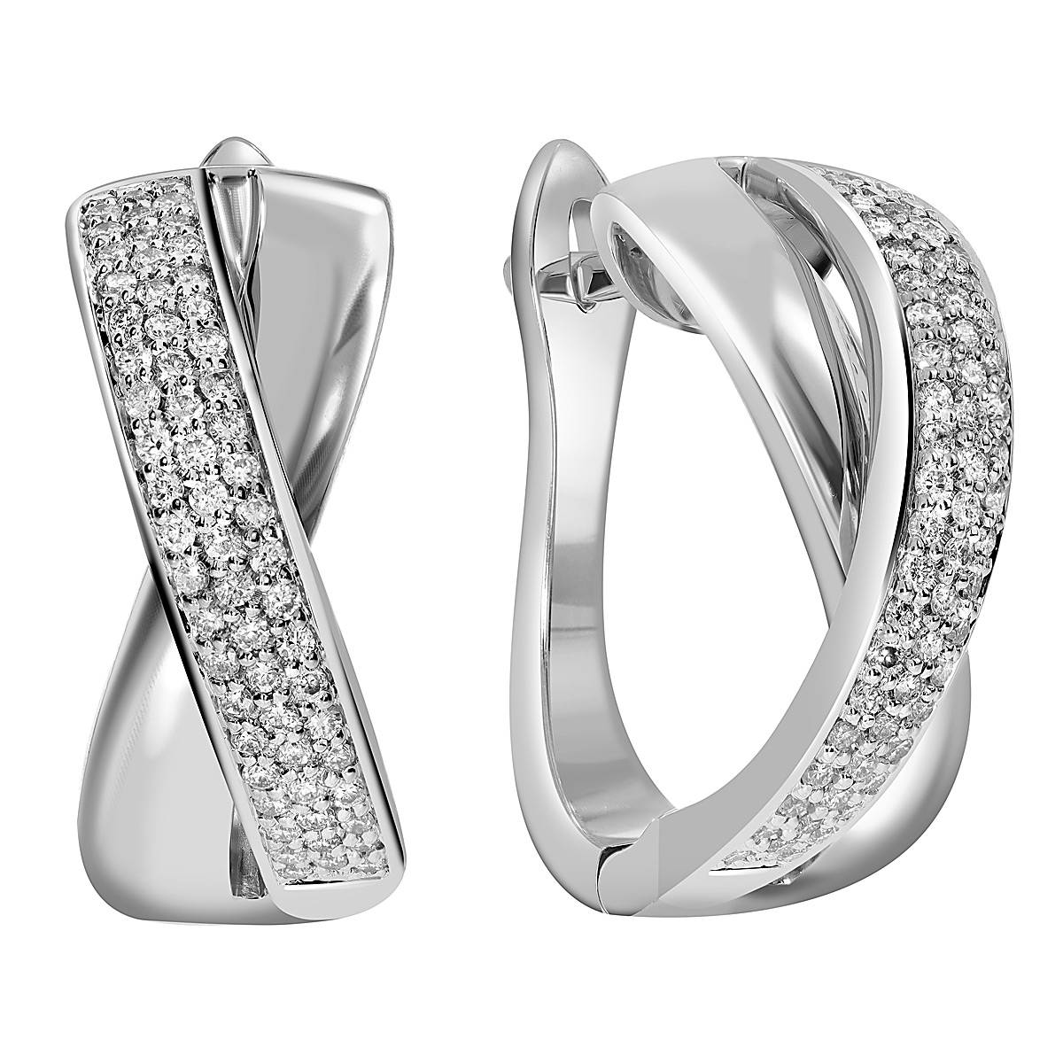 Серьги из белого золота с бриллиантами (050454)