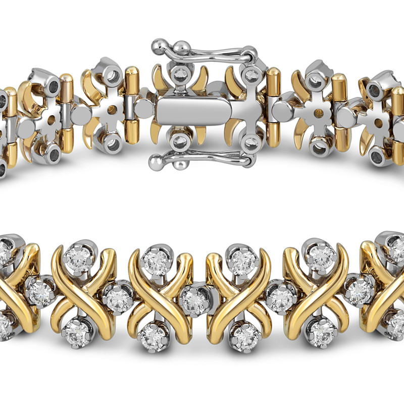 Браслет из комбинированного золота с бриллиантами (059020)