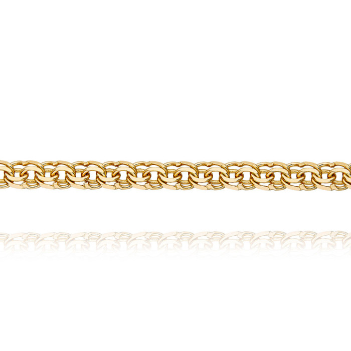 Цепь из жёлтого золота, плетение Гарибальди (047304)