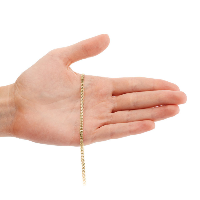 Цепь из жёлтого золота, плетение Гарибальди (047304)