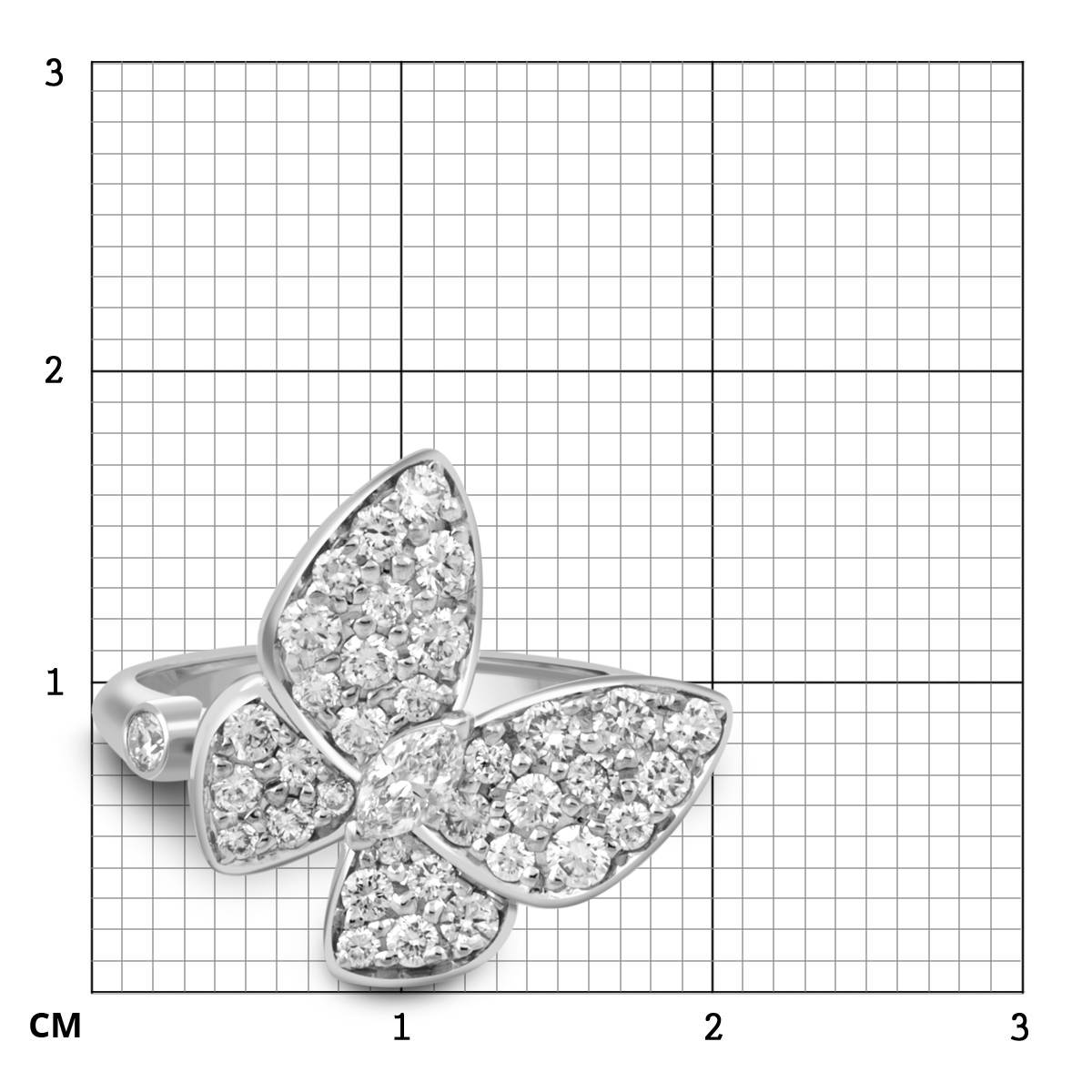 Кольцо из белого золота с бриллиантами 