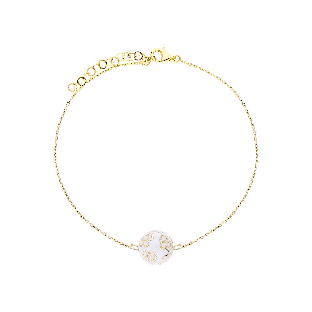 Браслет из жёлтого золота с эмалью (054253)