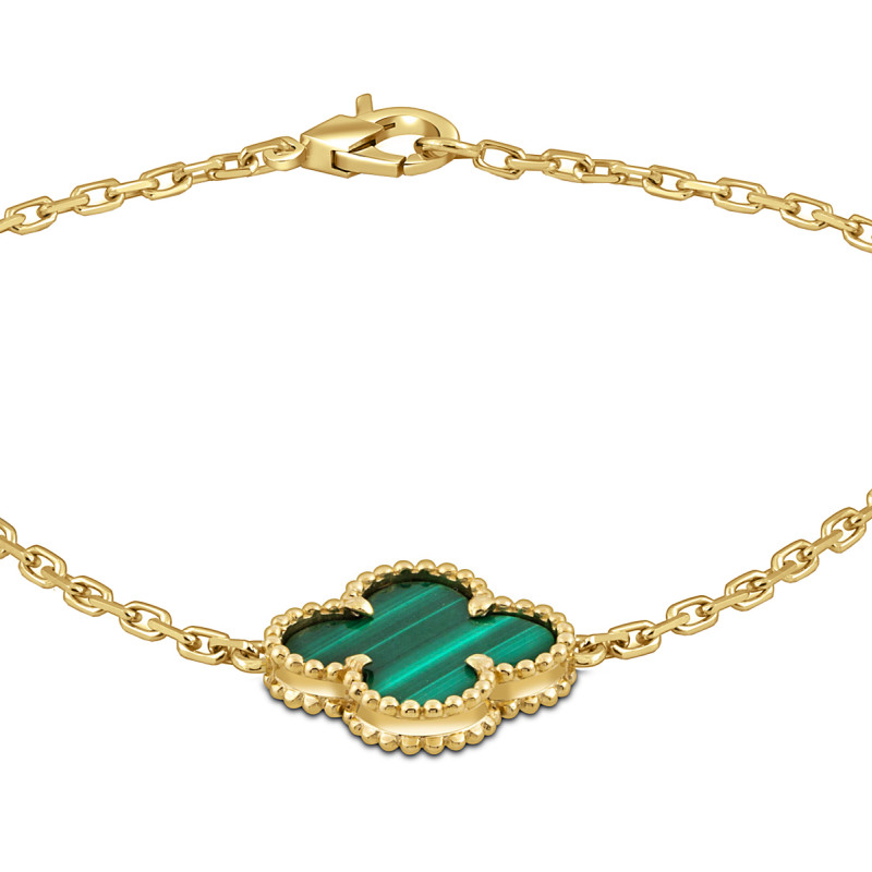 Браслет из жёлтого золота с малахитом (059391)