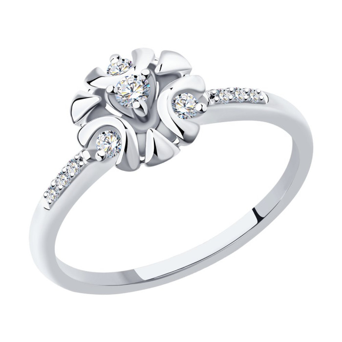 Кольцо из белого золота с бриллиантами (047371)