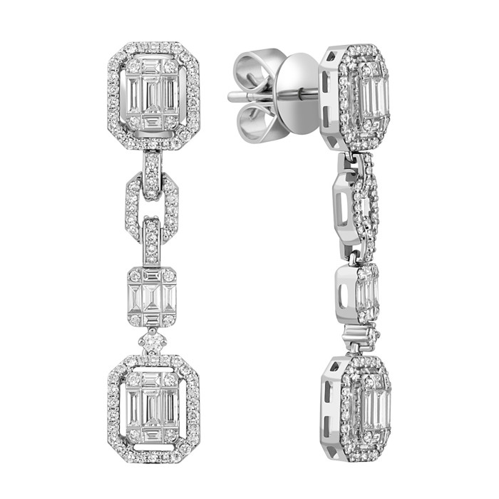 Серьги из белого золота с бриллиантами (043916)