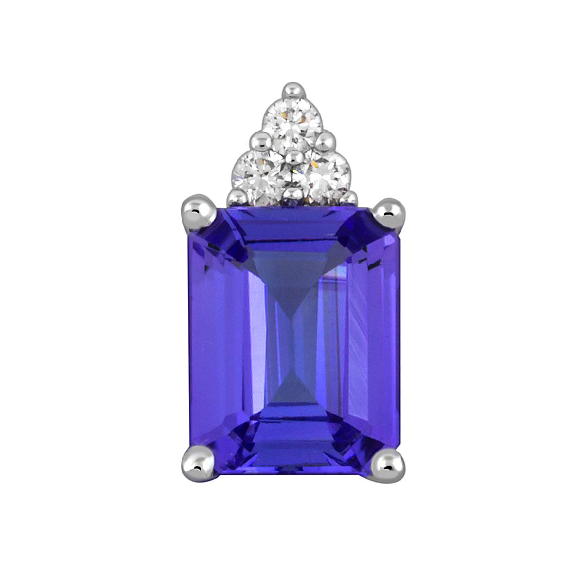 Кулон из белого золота с бриллиантами и танзанитом (048060)