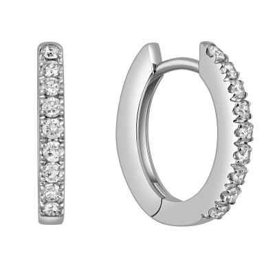 Серьги конго из белого золота с бриллиантами &quot;Crivelli&quot; (049108)