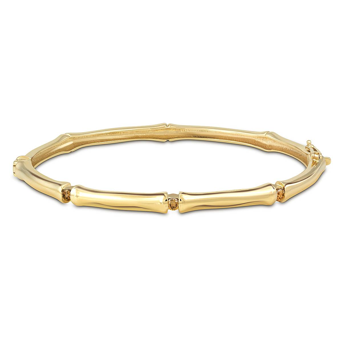 Браслет из жёлтого золота с коньячными бриллиантами (053828)