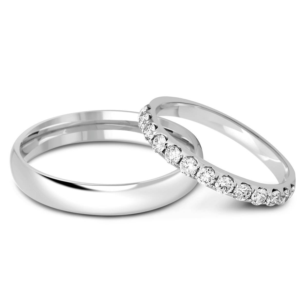 Обручальное кольцо из платины с бриллиантами (049681)