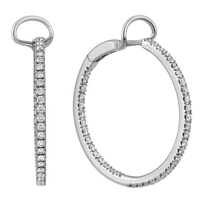 Серьги конго из белого золота с бриллиантами &quot;Crivelli&quot; (048925)