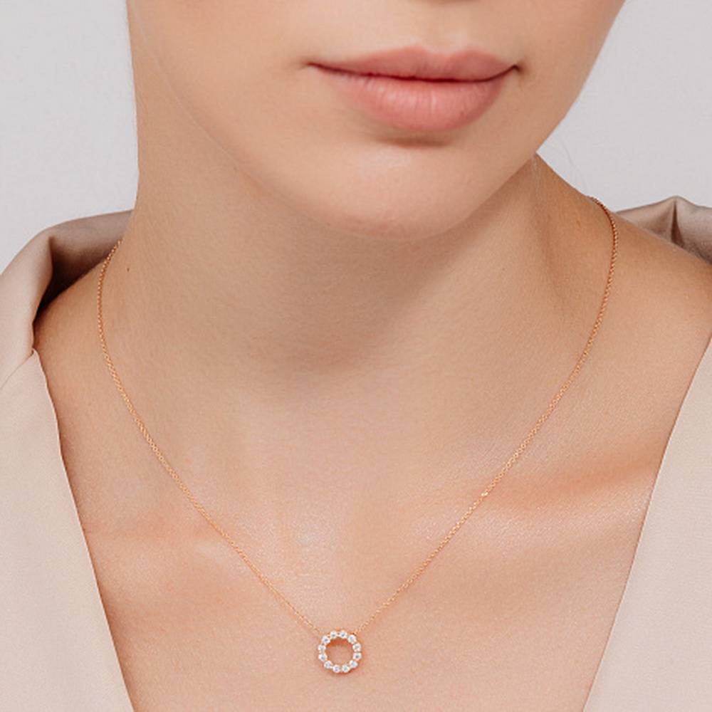 Колье из красного золота с бриллиантами (050234)