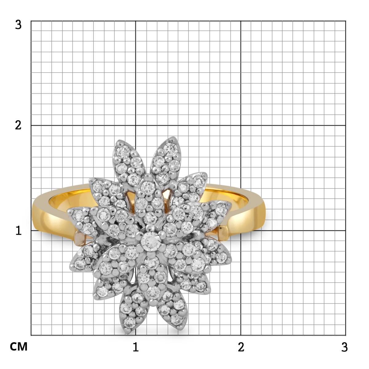 Кольцо из комбинированного золота с бриллиантами (045564)