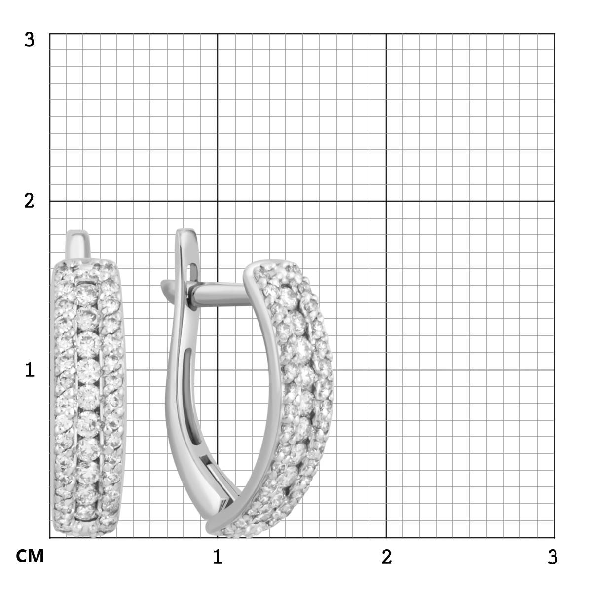 Серьги из белого золота с бриллиантами (032624)