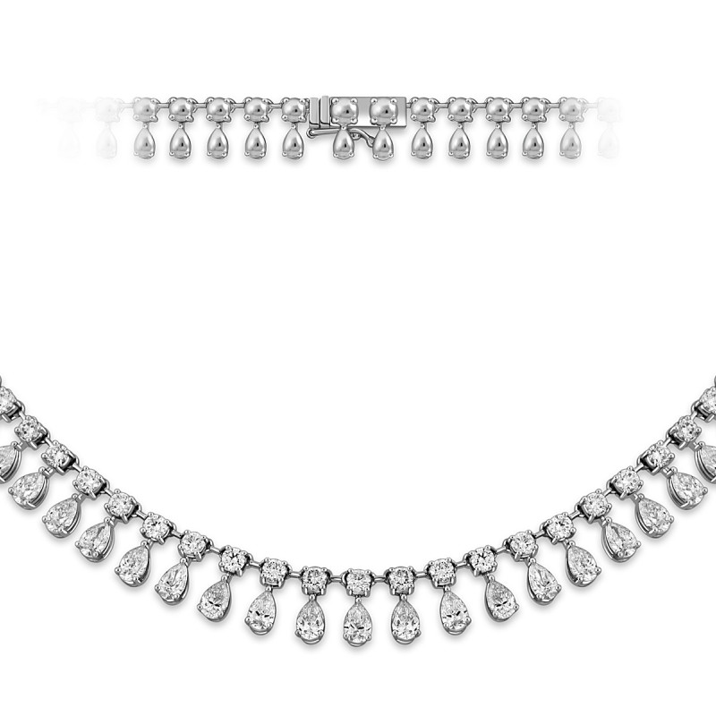 Колье из белого золота с бриллиантами (051981)