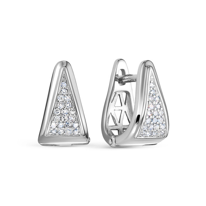 Серьги из белого золота с бриллиантами (053865)