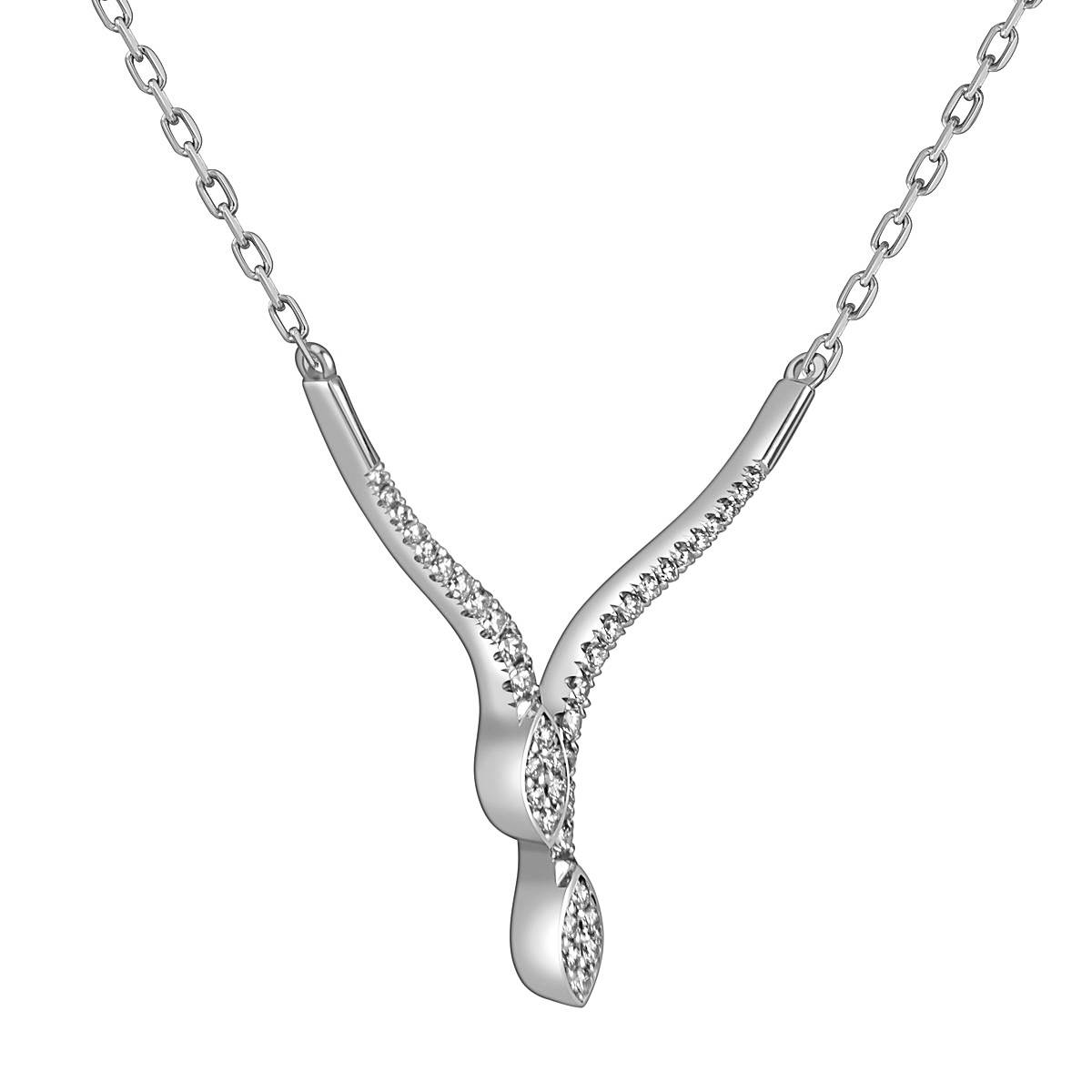 Колье из белого золота с бриллиантами (060541)