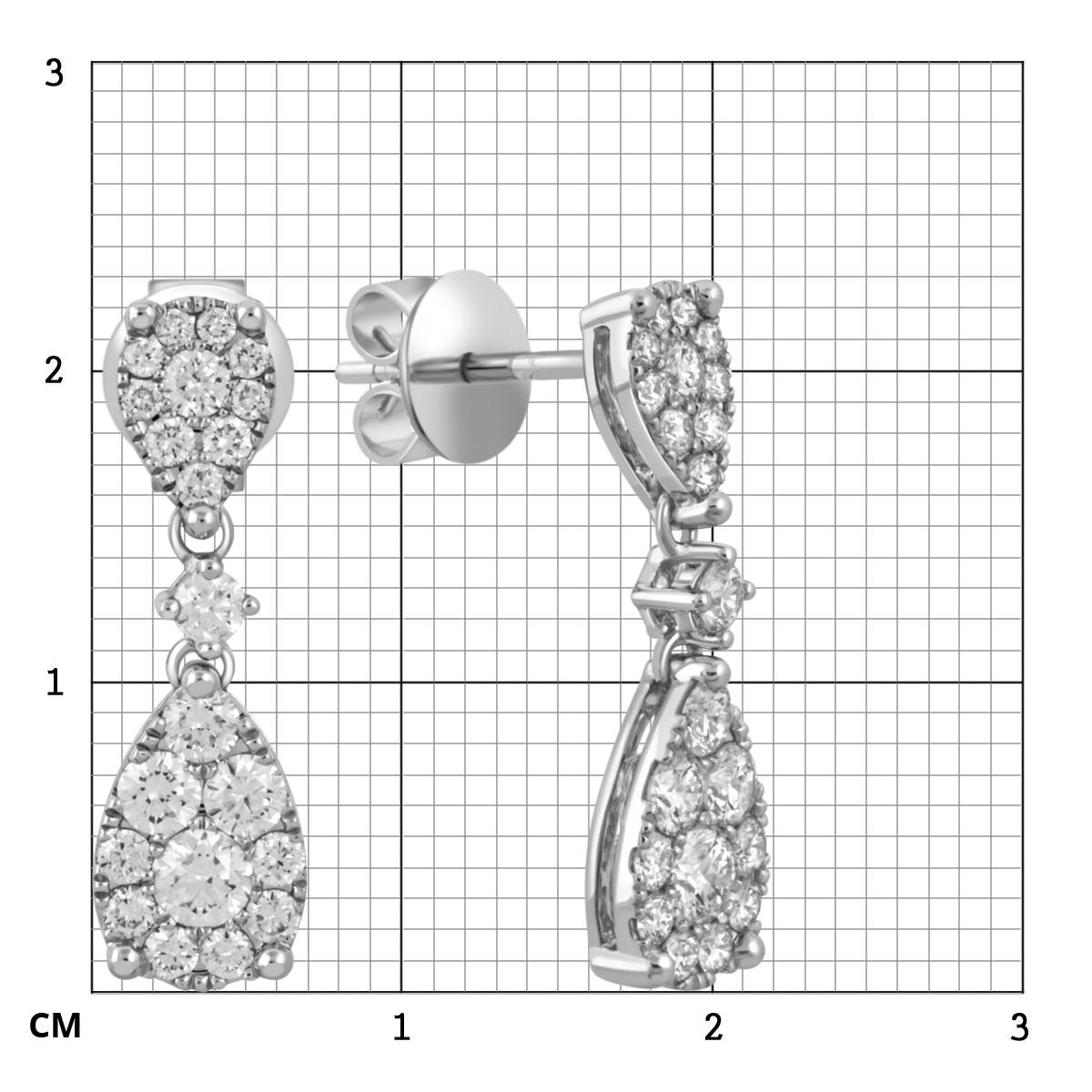 Серьги из белого золота с бриллиантами 