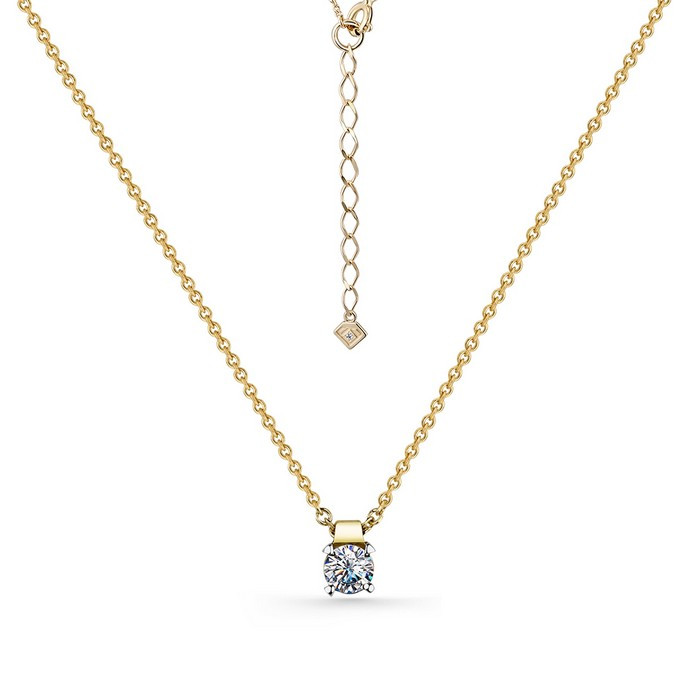 Колье из жёлтого золота с бриллиантом (060738)