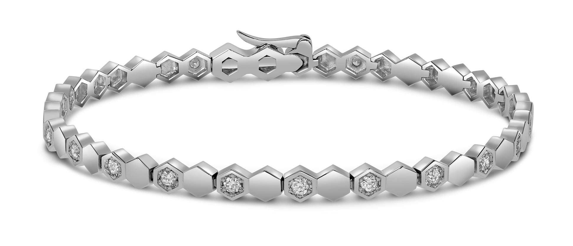 Браслет из белого золота с бриллиантами (055517)