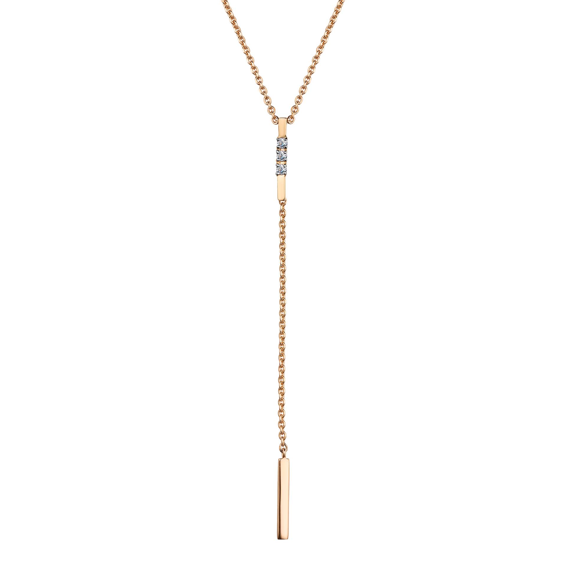 Колье из красного золота с бриллиантами (048738)