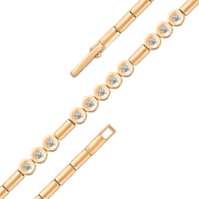 Браслет из красного золота с бриллиантами (050890)